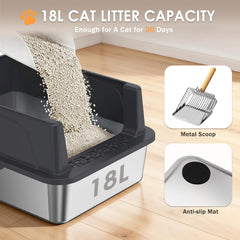Caja de arena Bsemax para gato con paredes altas para mayor privacidad.