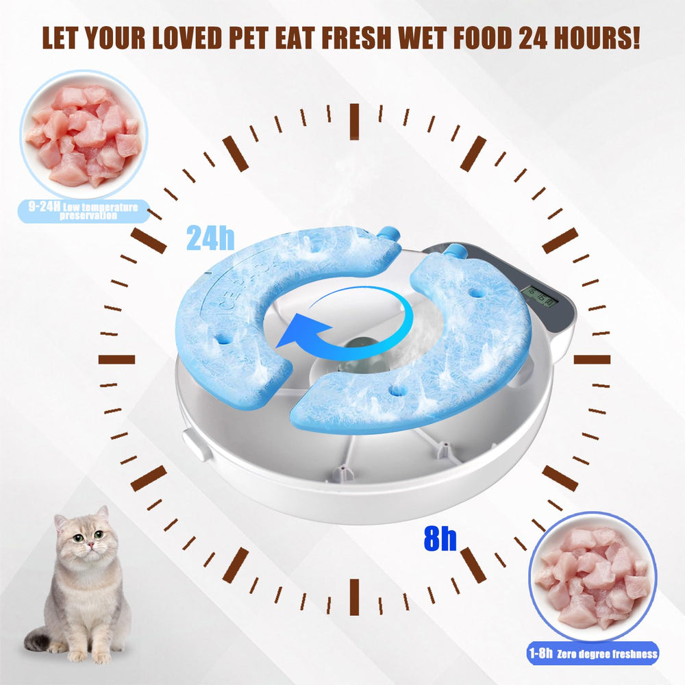 Bsemax contenedor refrigerado para comida húmeda con 2 paquetes de hielo.
