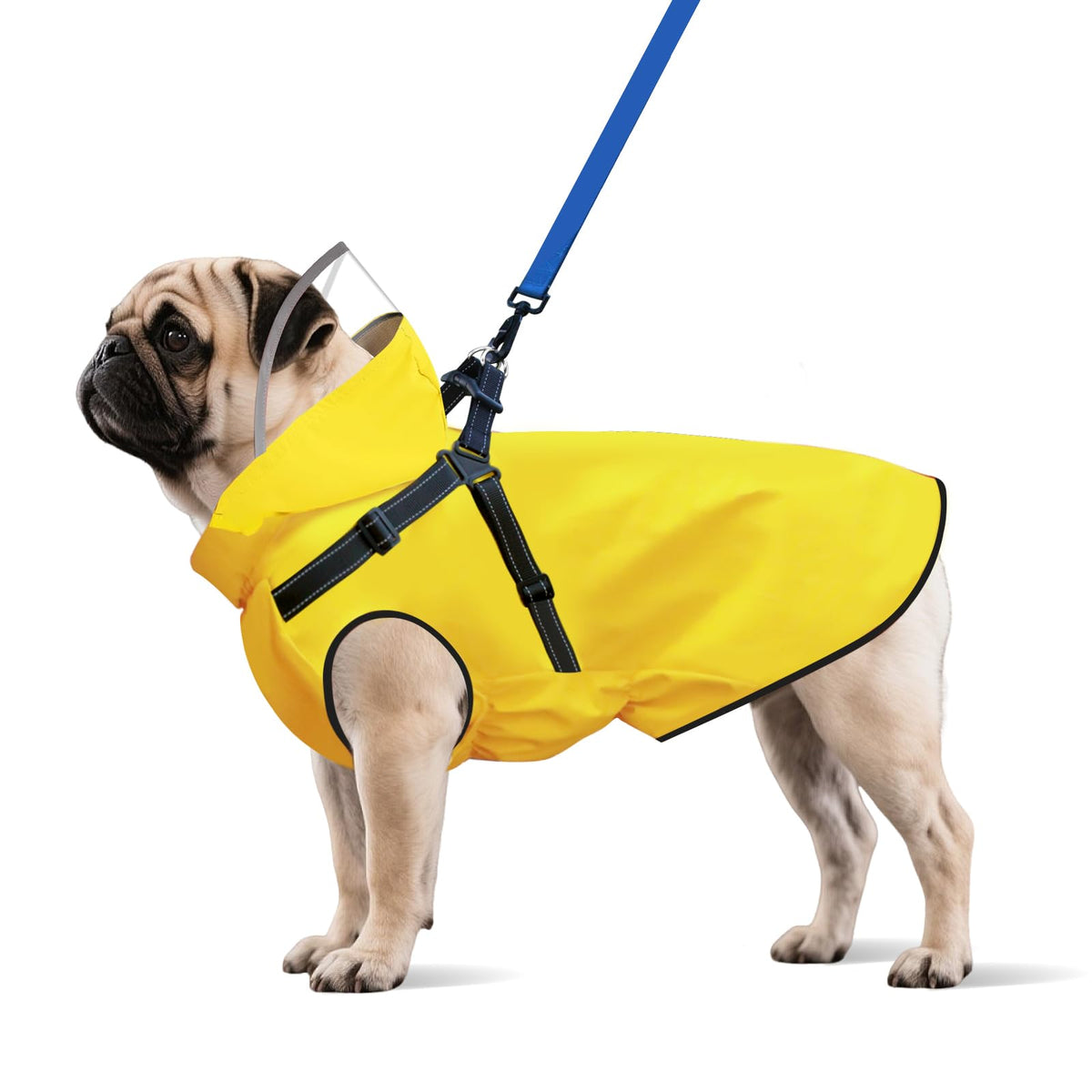Bsemax capa de lluvia para perros con arnes reflector mejora la visibilidad