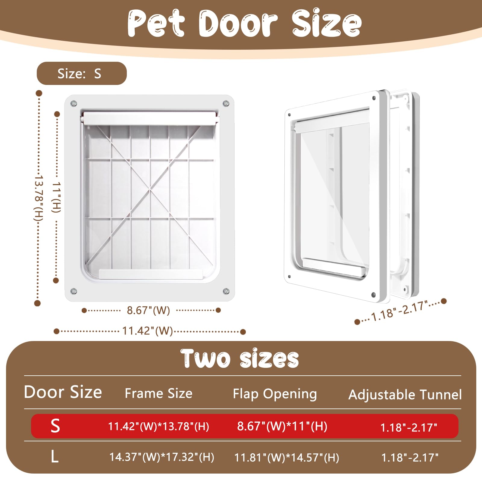 Bsemax puerta para perros, panel de cierre encajable, seguridad bidireccional.