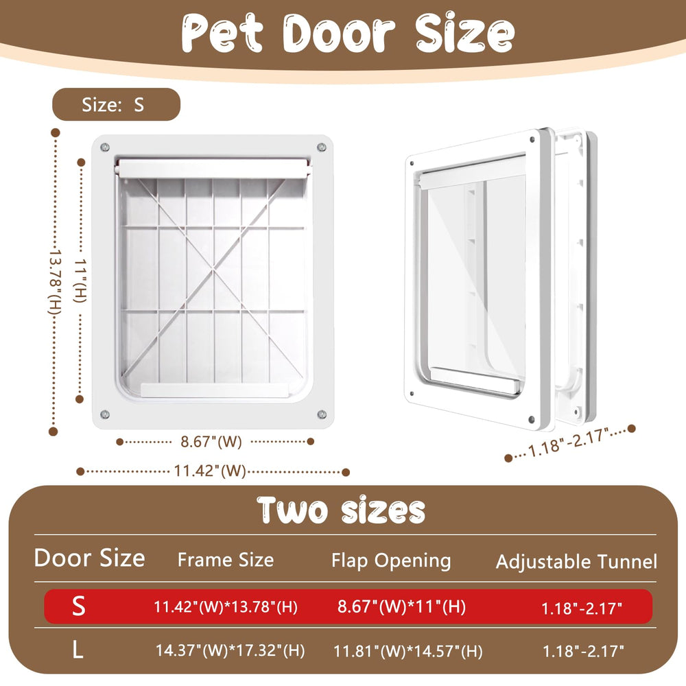 Bsemax puerta para perros, panel de cierre encajable, seguridad bidireccional.