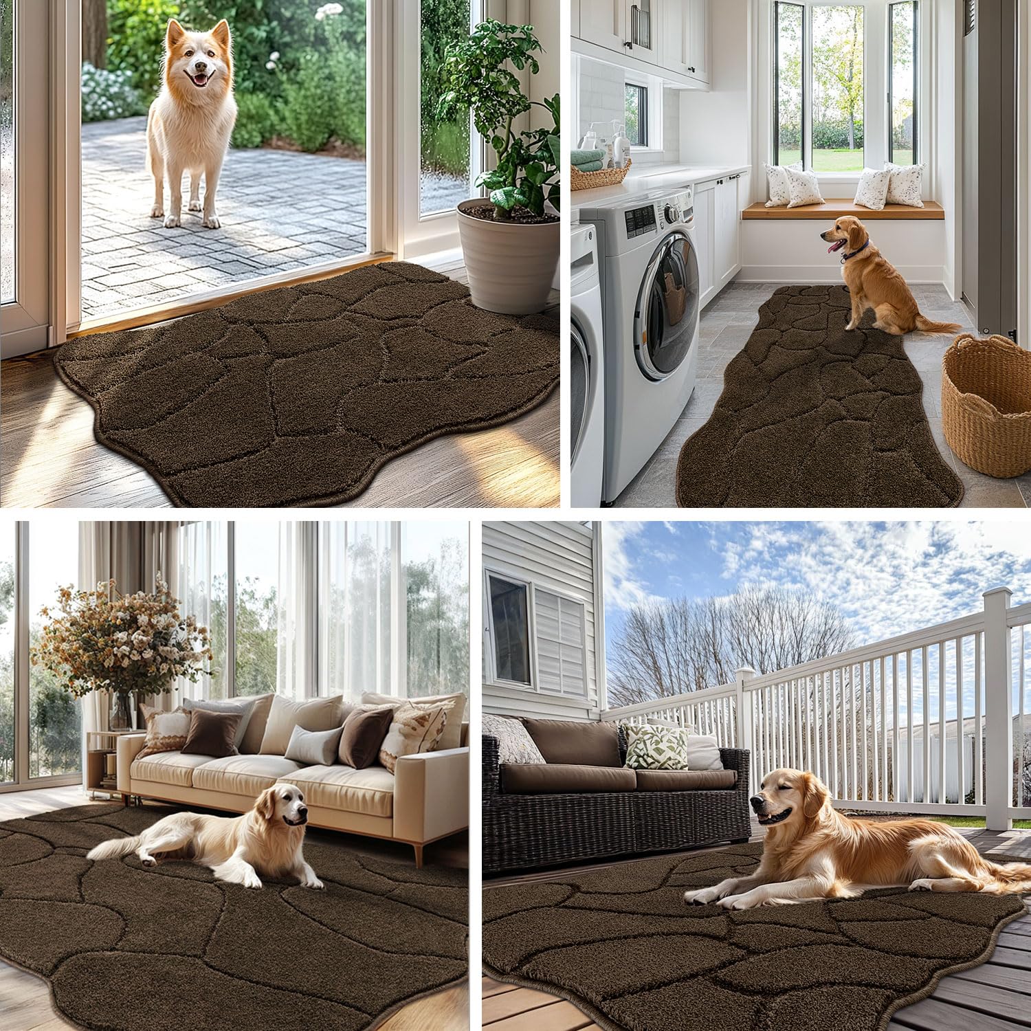 BSICPRO alfombra de tamaño 35x59 para puertas anchas Latte
