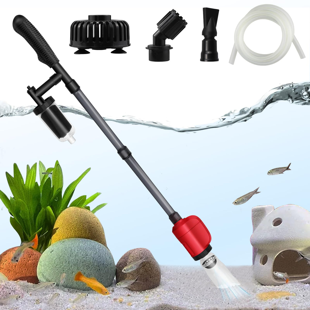 BSTCWCP limpiador de grava eléctrico 36W para cambios de agua eficientes.