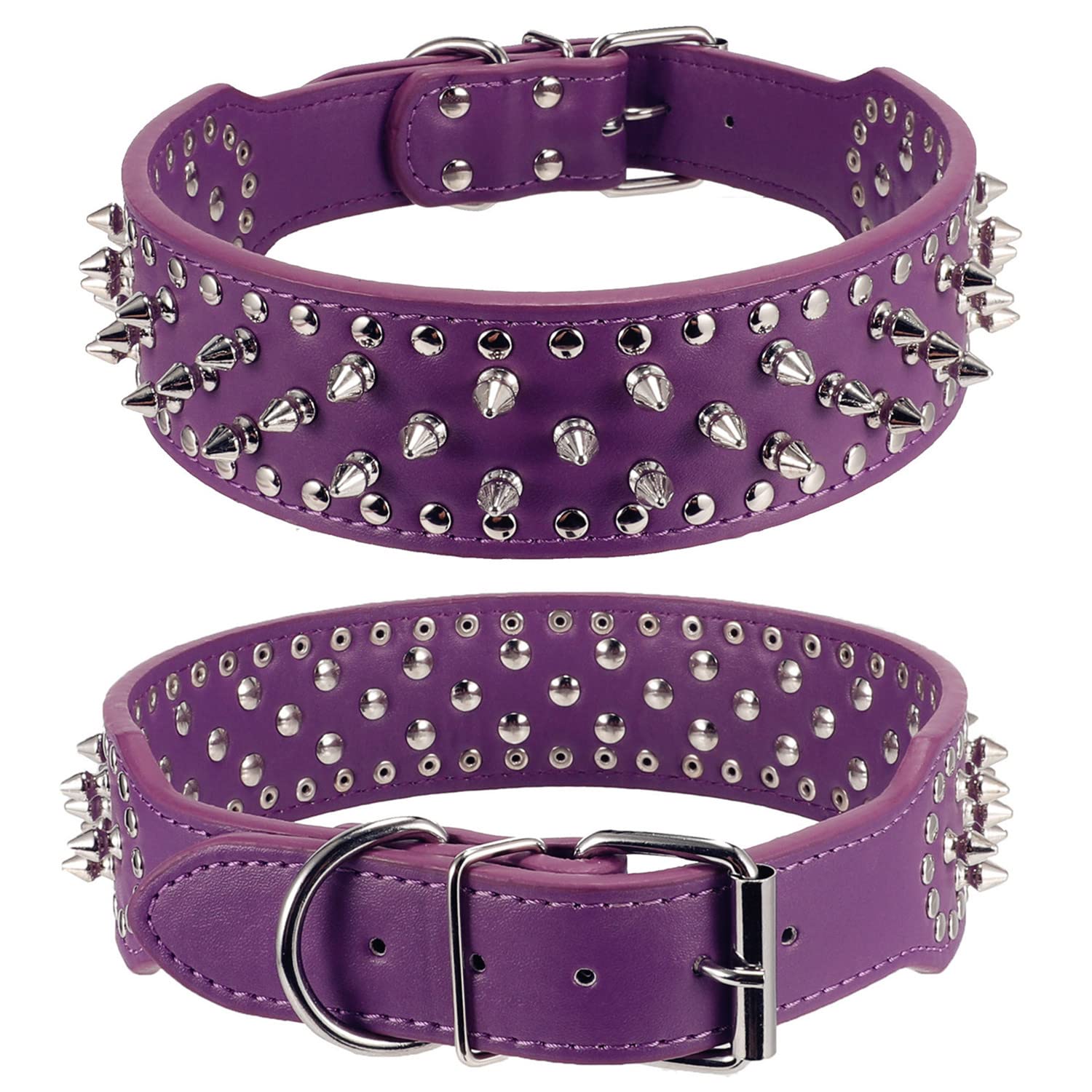 BTDCFY Hoot collar con picos lateral, estilo audaz y seguridad en interacción diaria.