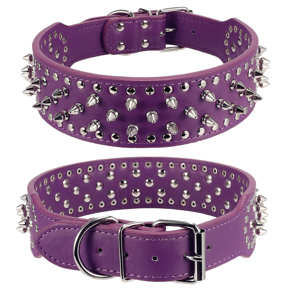 BTDCFY Hoot collar con picos lateral, estilo audaz y seguridad en interacción diaria.