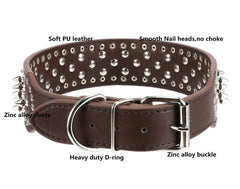 BTDCFY collar cuero PU suave material duradero para perros grandes