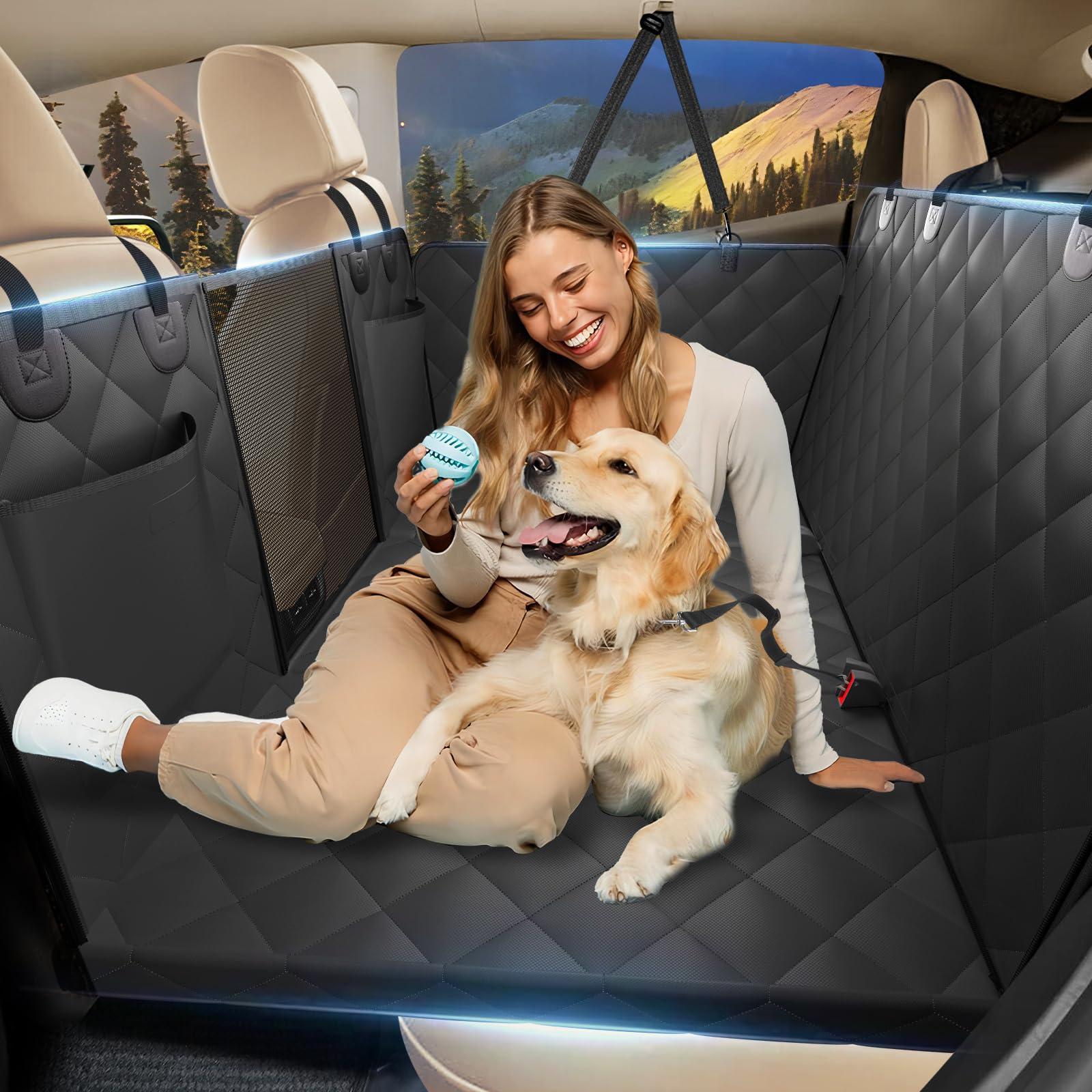 Btefd extensor trasero para perros con base dura, mayor estabilidad en viajes