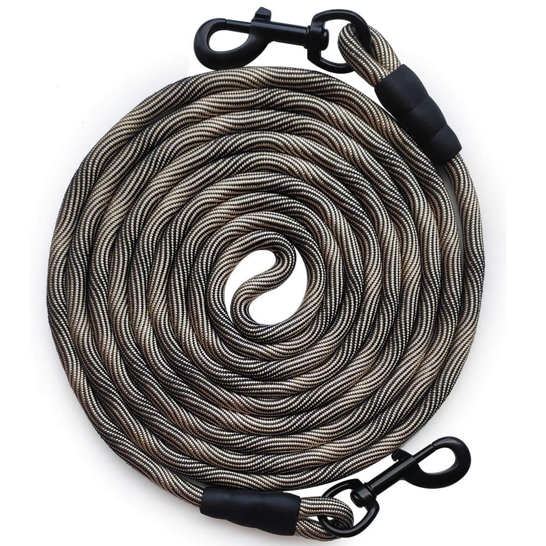 BTINESFUL cuerda de amarre para perro 20 pies beige: alta visibilidad en jardín.