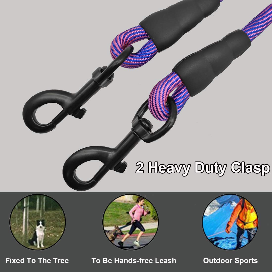 BTINESFUL cuerda de amarre de 12 pies, ideal para patio y paseos cortos.