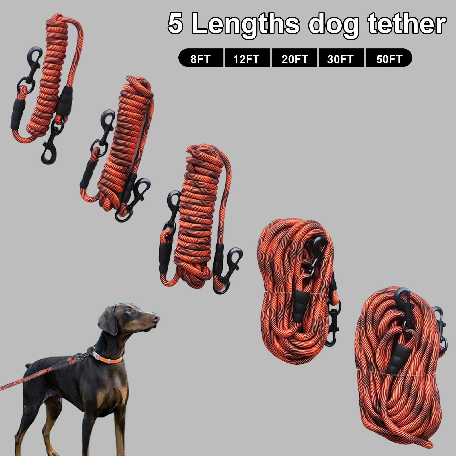 BTINESFUL cuerda para exteriores, ideal como tether en jardín
