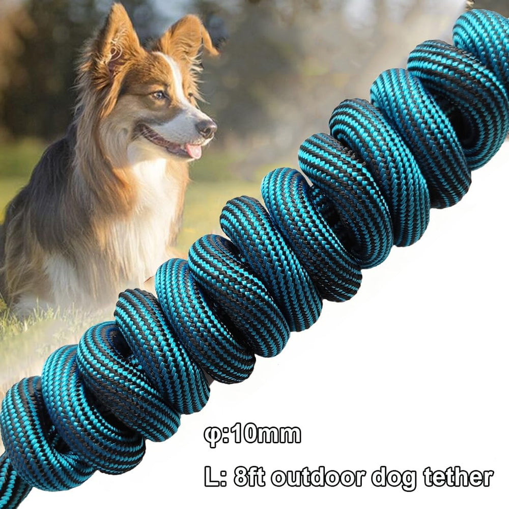 BTINESFUL cuerda de atadura para perro, 20 pies, azul y negro, para paseo y entrenamiento.