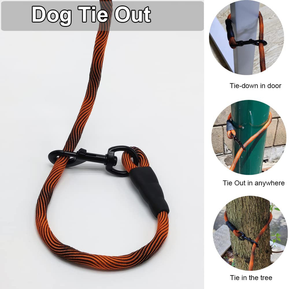 BTINESFUL cuerda para perro de 50 pies, amarre estable en jardín