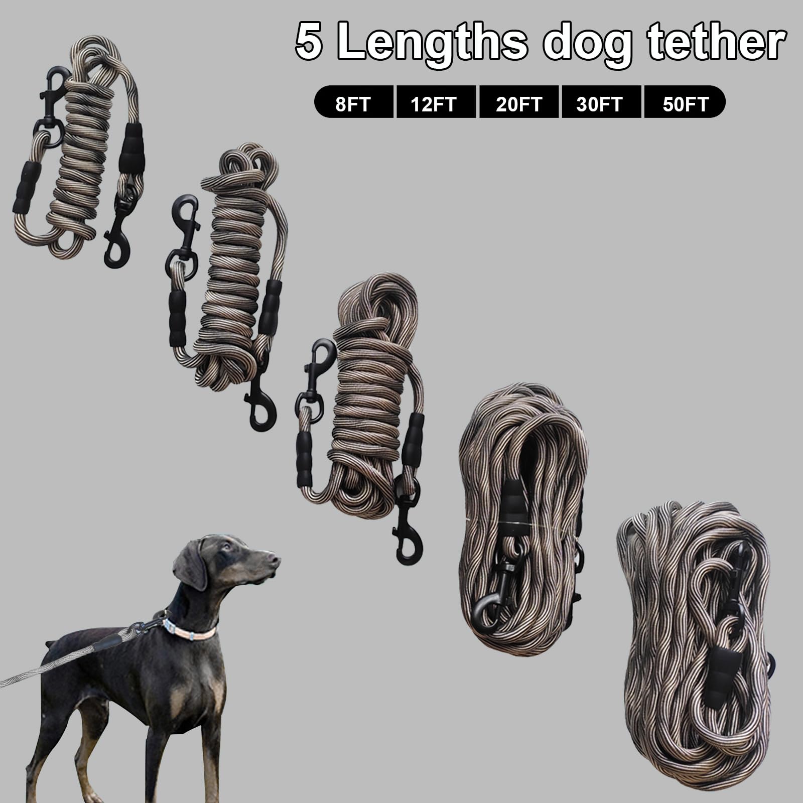 La cuerda BTINESFUL tiene ganchos dobles duraderos para un anclaje seguro.