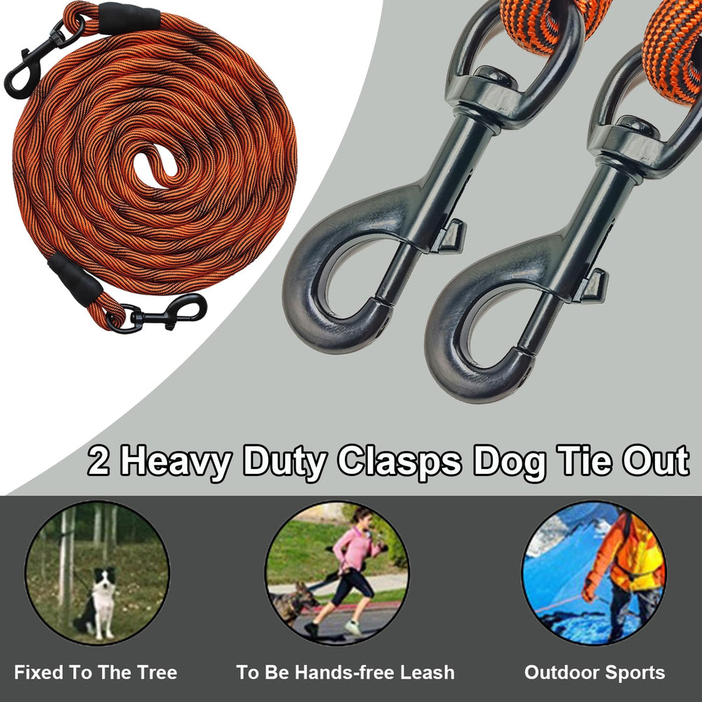 BTINESFUL cuerda tie-out 20 pies, amplio radio de juego