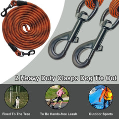 BTINESFUL cuerda tie-out 20 pies, amplio radio de juego