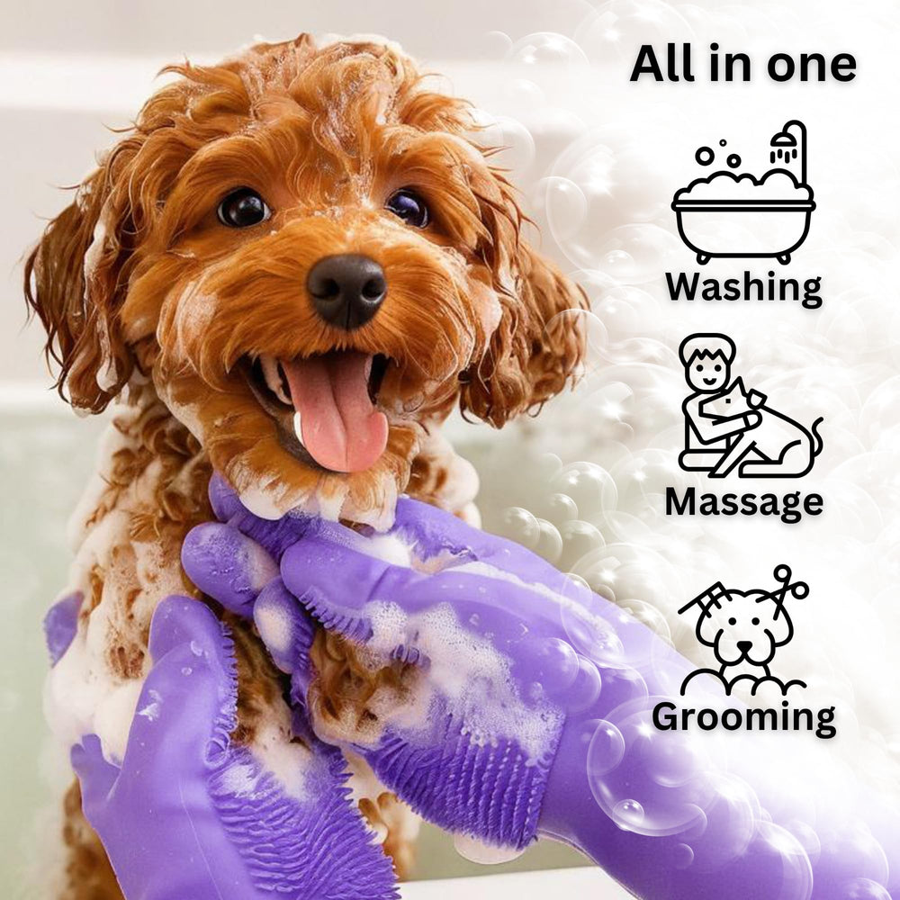 Guantes Bubble Hands para deslanado, eliminación de pelo de perros y gatos.