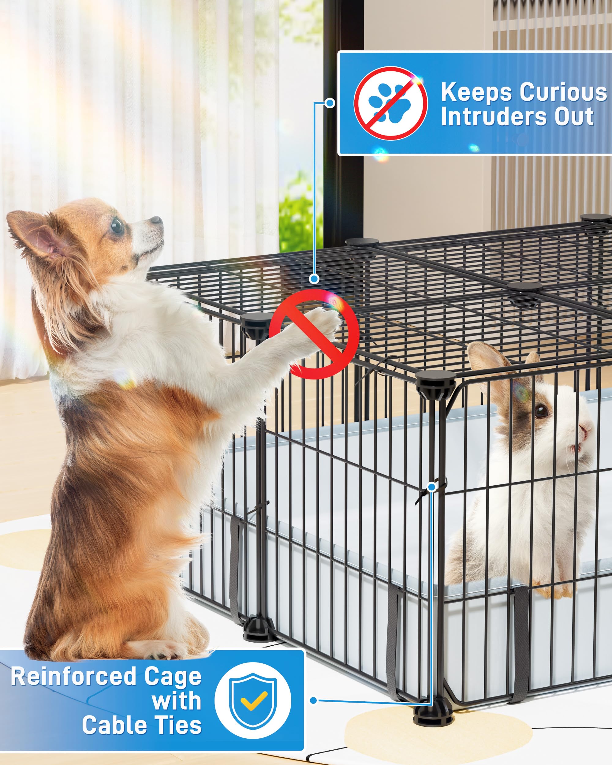 BUCATSTATE cobaya jaula con tapa superior para mantener mascotas seguras.