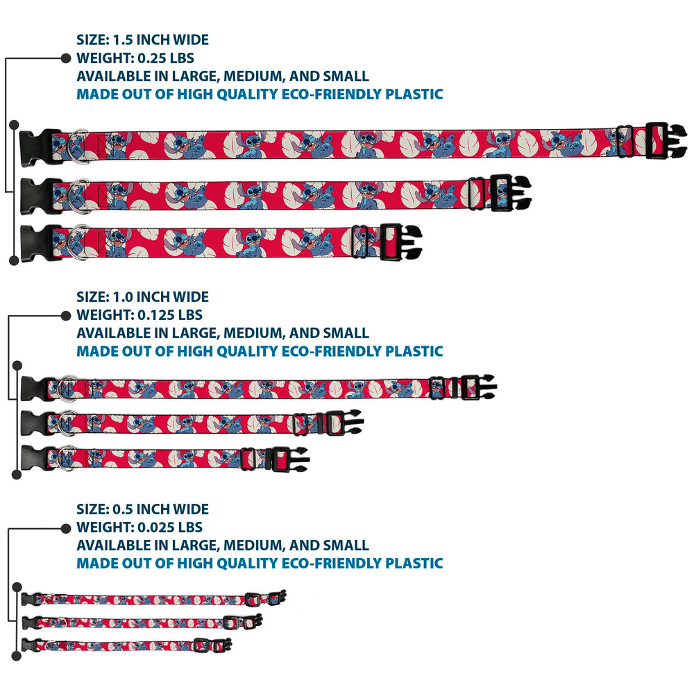 Collar Buckle-Down licenciado Disney con hojas rojas y marfil