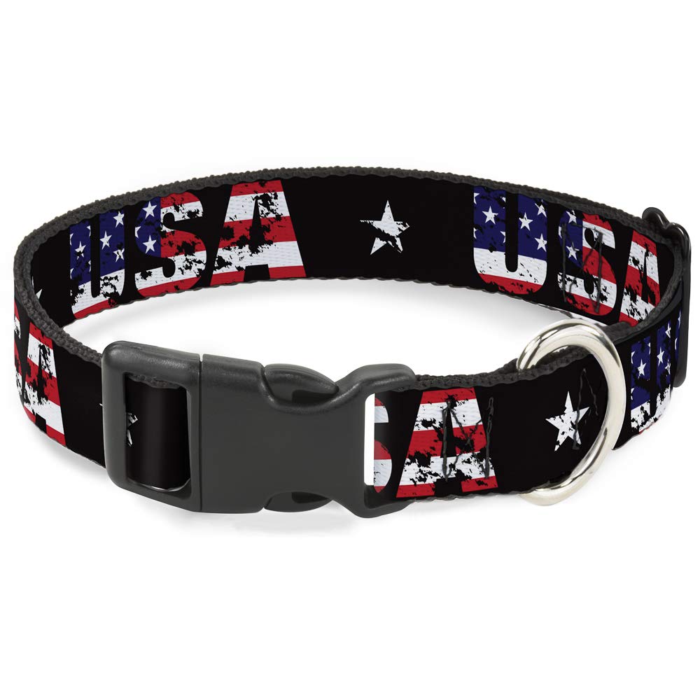 Collar Buckle-Down con estrella y banderas para paseos con estilo
