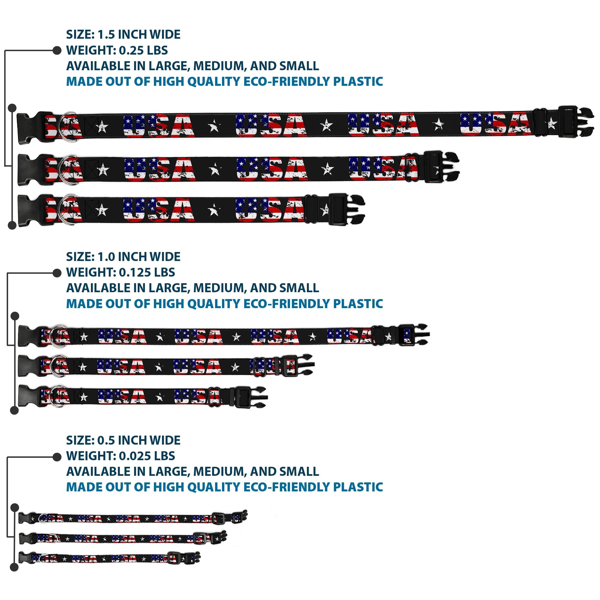Collar Buckle-Down con hebilla robusta para perros activos