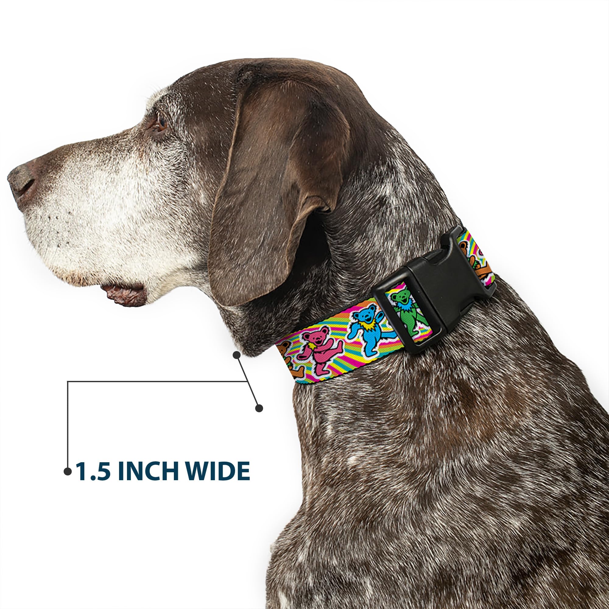 Collar Buckle-Down Grateful Dead, anilla en D resistente para su correa