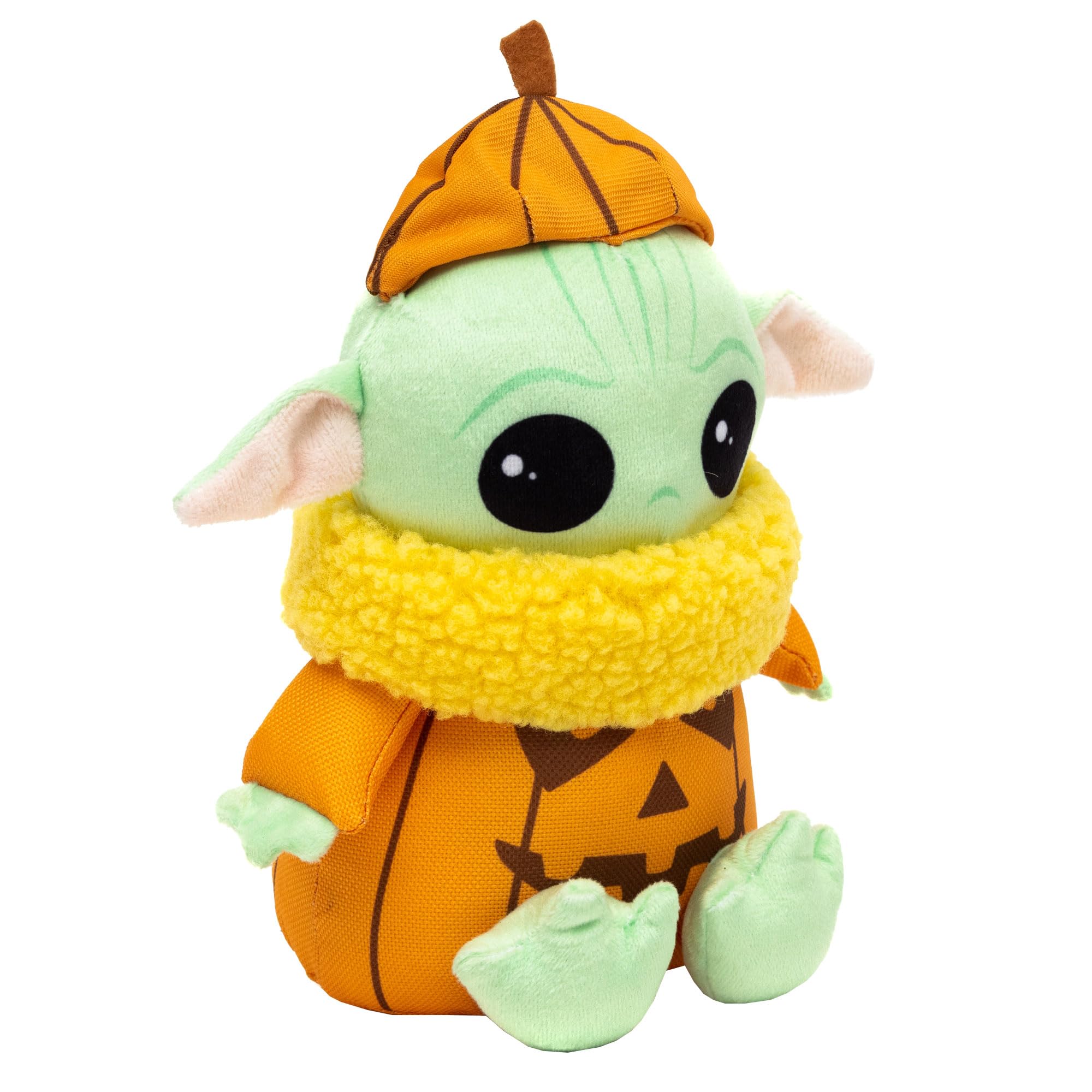 Buckle-Down Grogu calabaza; peluche con chirriador para juego temático de perros