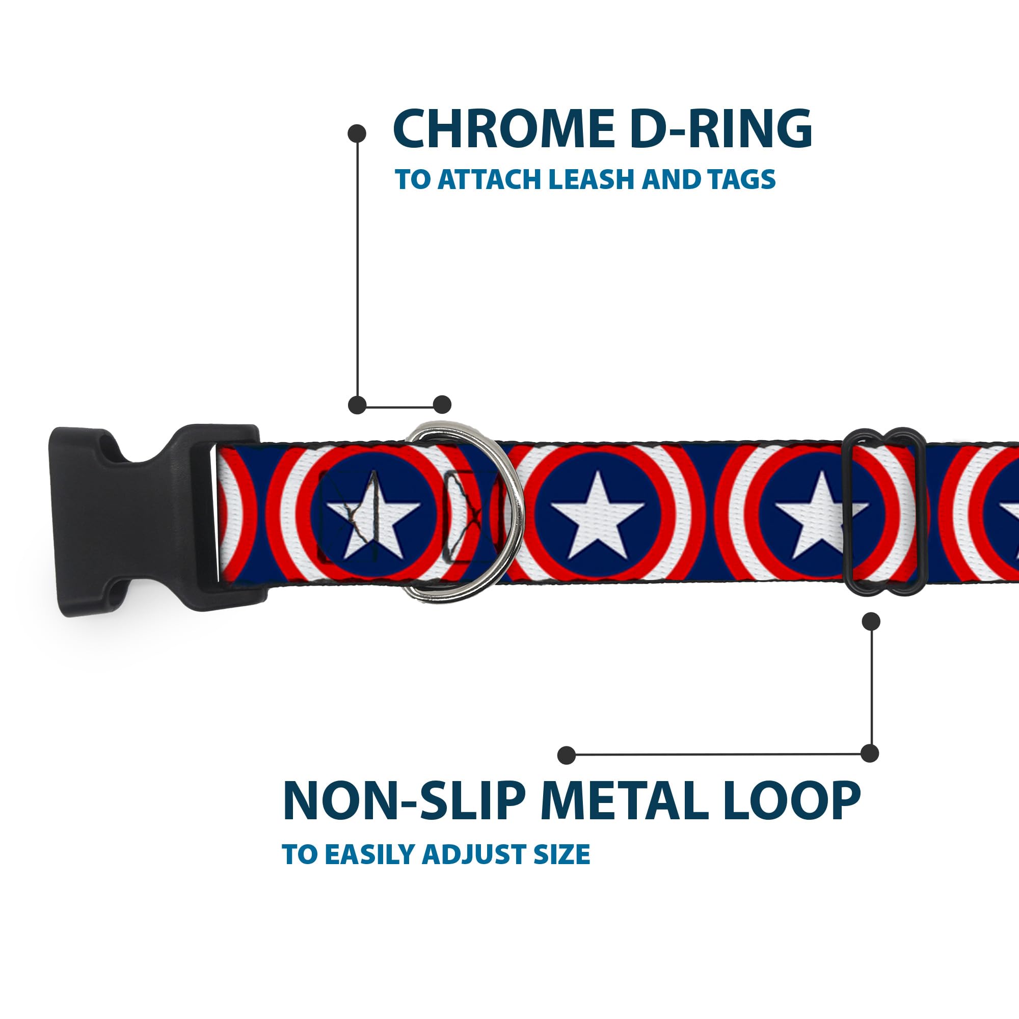 Collar Buckle-Down Capitán América para cuello de 11-17 pulgadas
