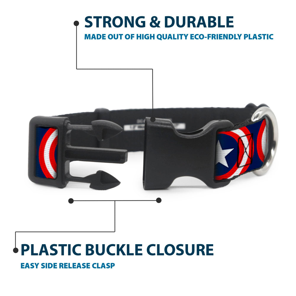 Collar Buckle-Down Capitán América licenciado Marvel con diseño auténtico