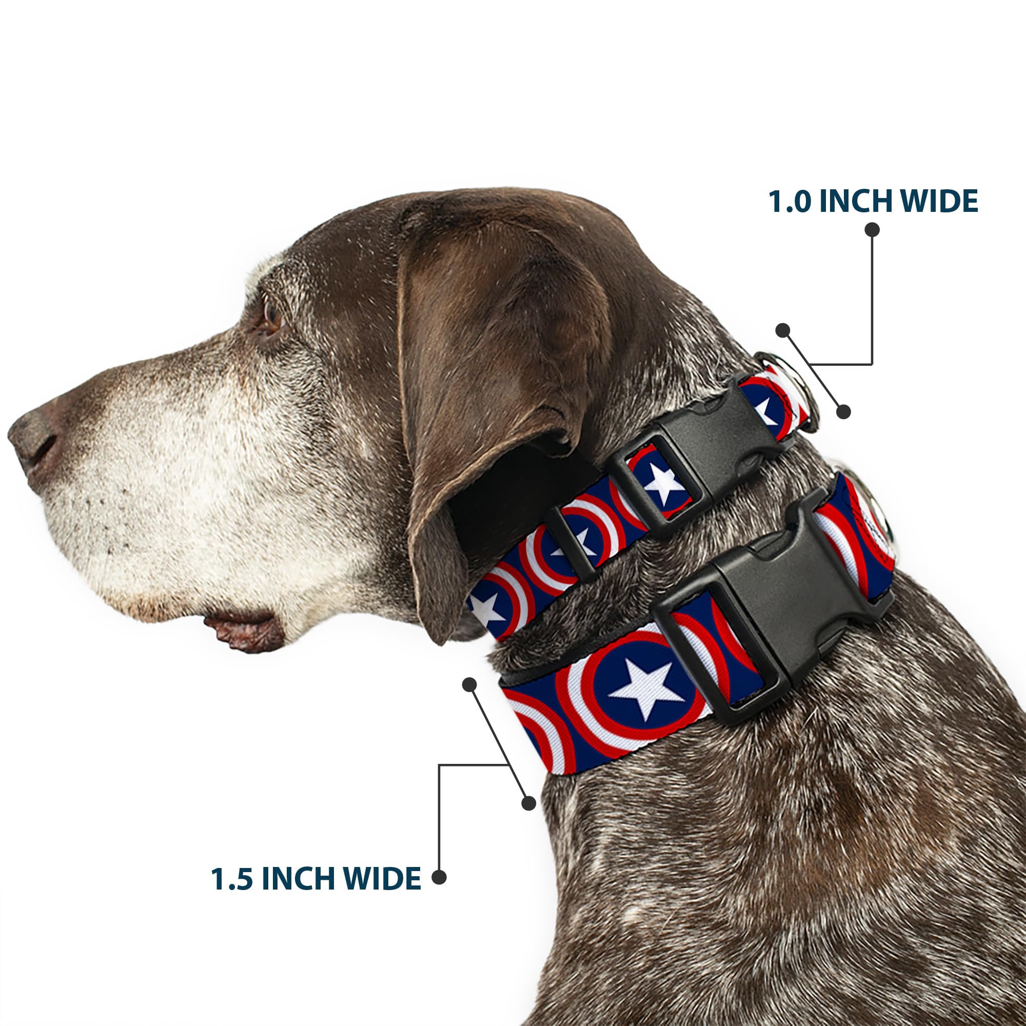 Collar Buckle-Down Capitán América con hebilla plástica resistente para uso diario