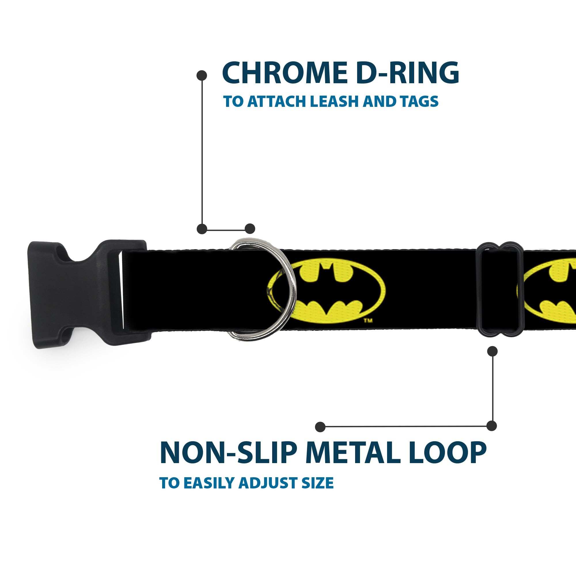Colores negro y amarillo resaltan en cualquier entorno con Buckle-Down Batman