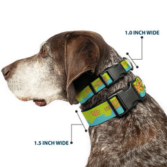 Collar Buckle-Down Scooby Doo con anilla D resistente para paseos diarios.