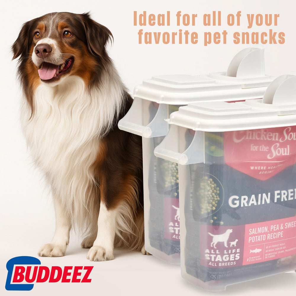 Dispenser Buddeez permite vigilar fácilmente el nivel de alimento.