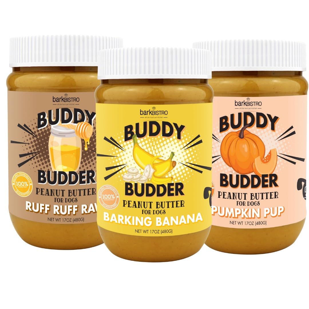 Buddy Budder calabaza cachorro mantequilla cacahuate: premio natural para cachorros.