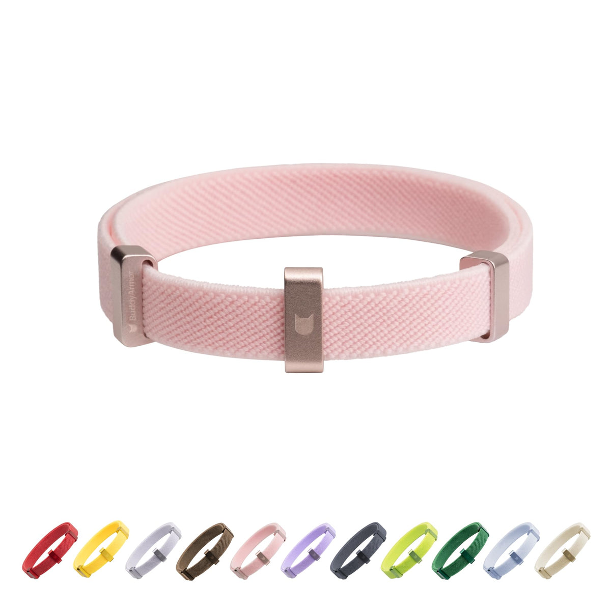 Collar BuddyArmor para gato con elastico rapido rosa, liberación segura.