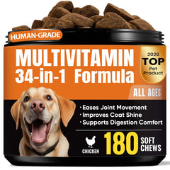  BuddyCheer: frasco de gomitas masticables para perro, apoya movilidad diaria.