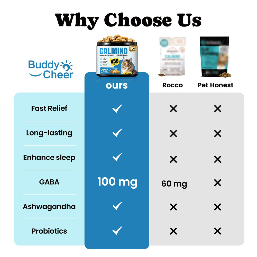 BuddyCheer con GABA, calma para gatos en casa