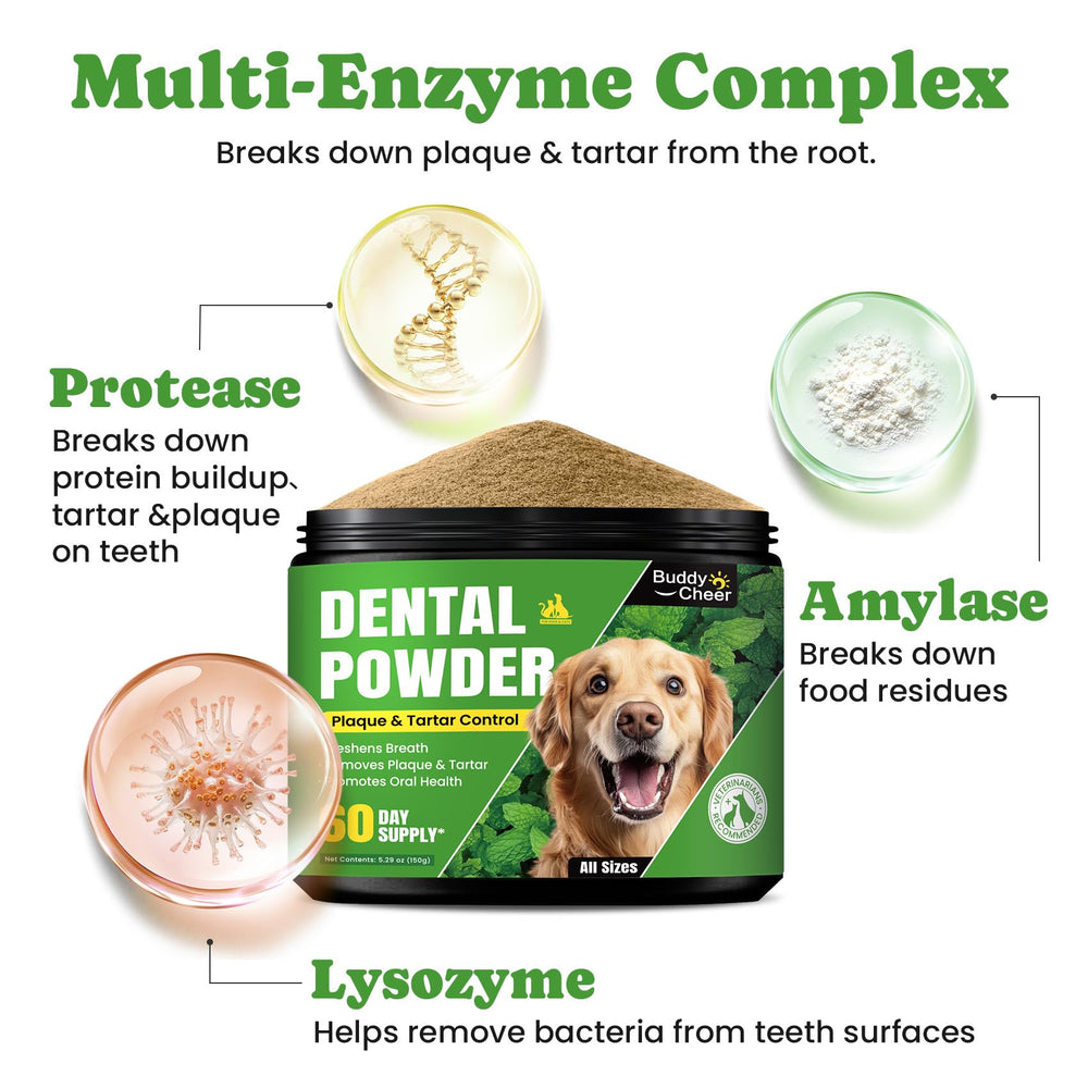  BuddyCheer polvo dental para perros fácil de usar mezclado en las comidas