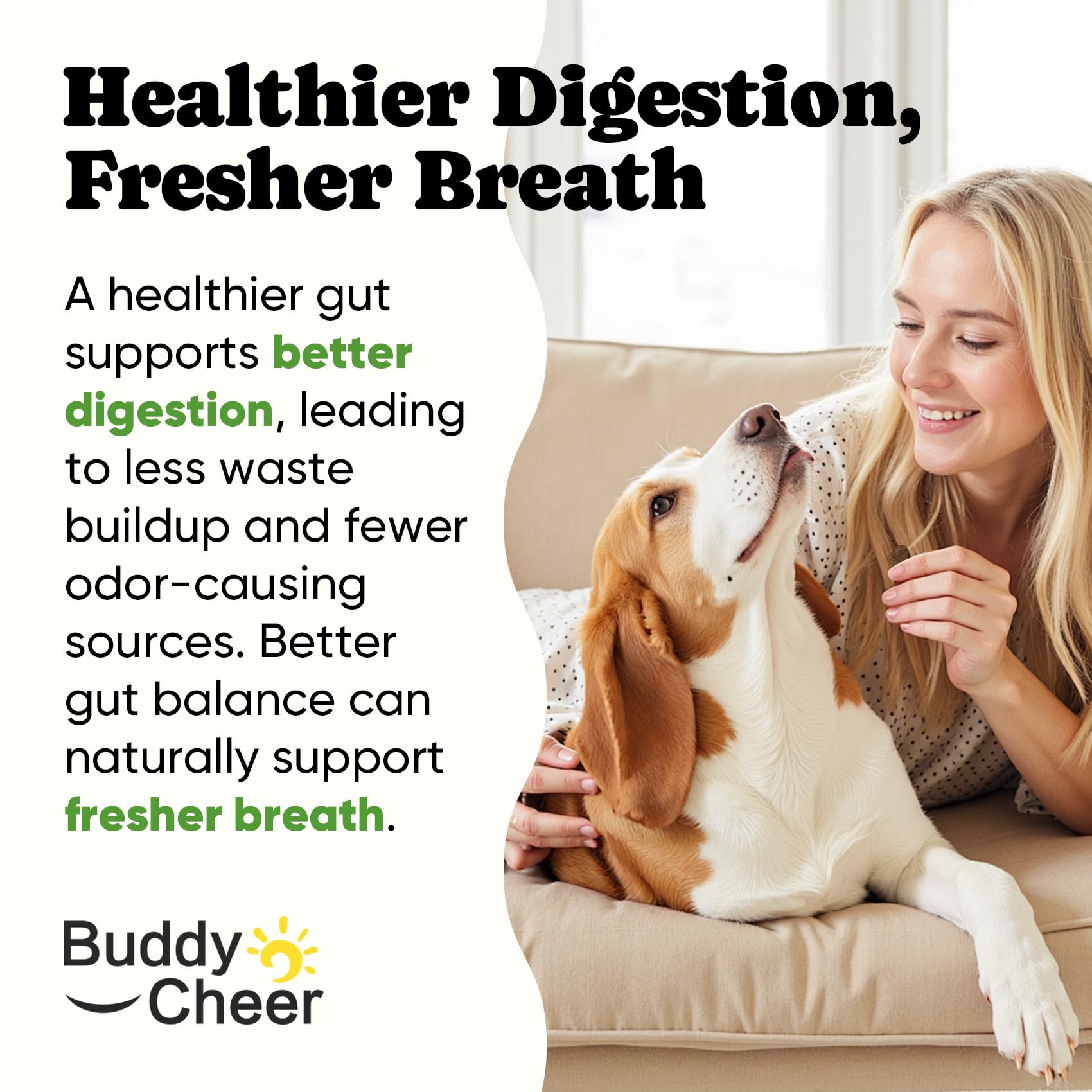 BuddyCheer Probióticos para perros: aliento más fresco gracias a la salud digestiva.