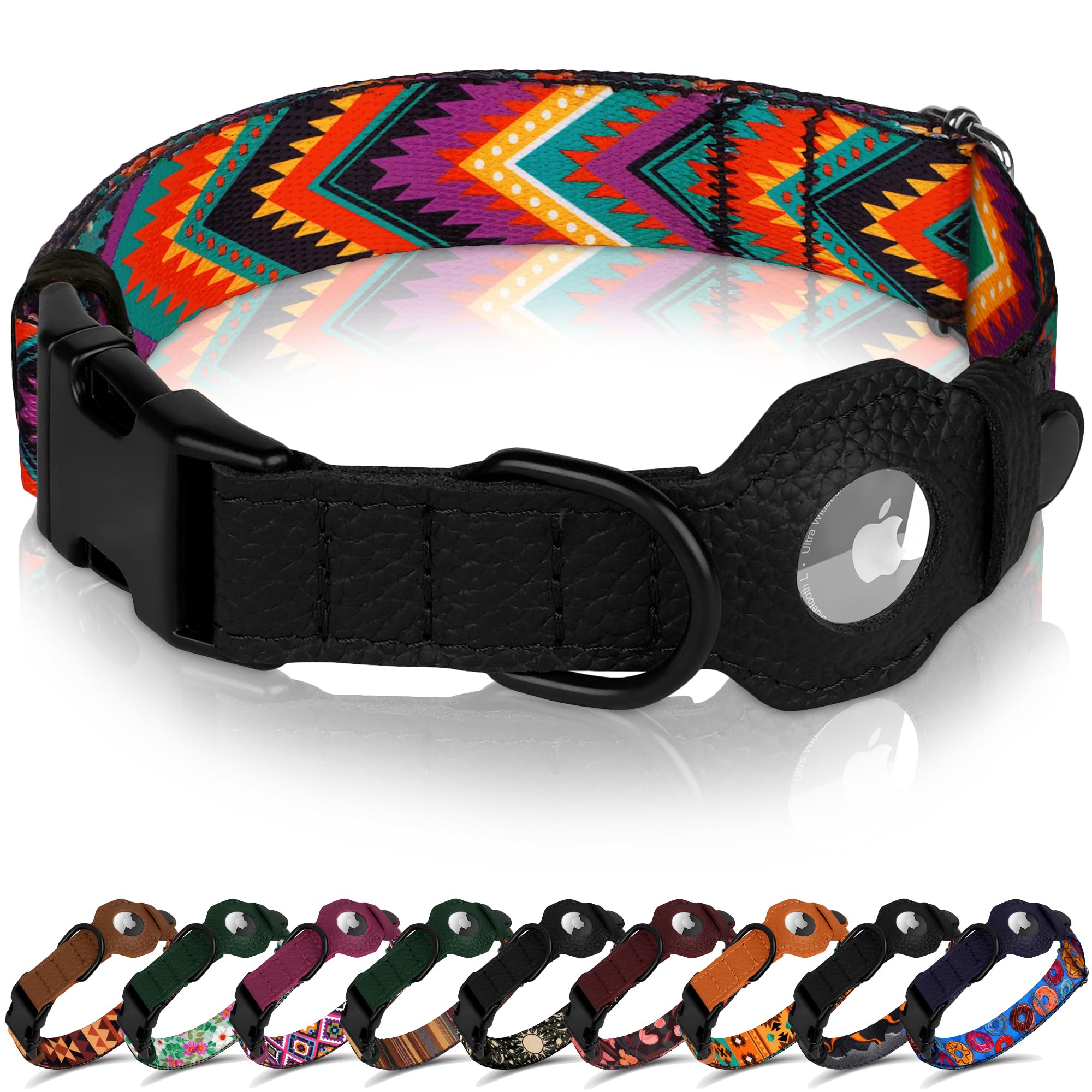 budkas collar-airtag cierre-metálico para mayor seguridad durante paseos.