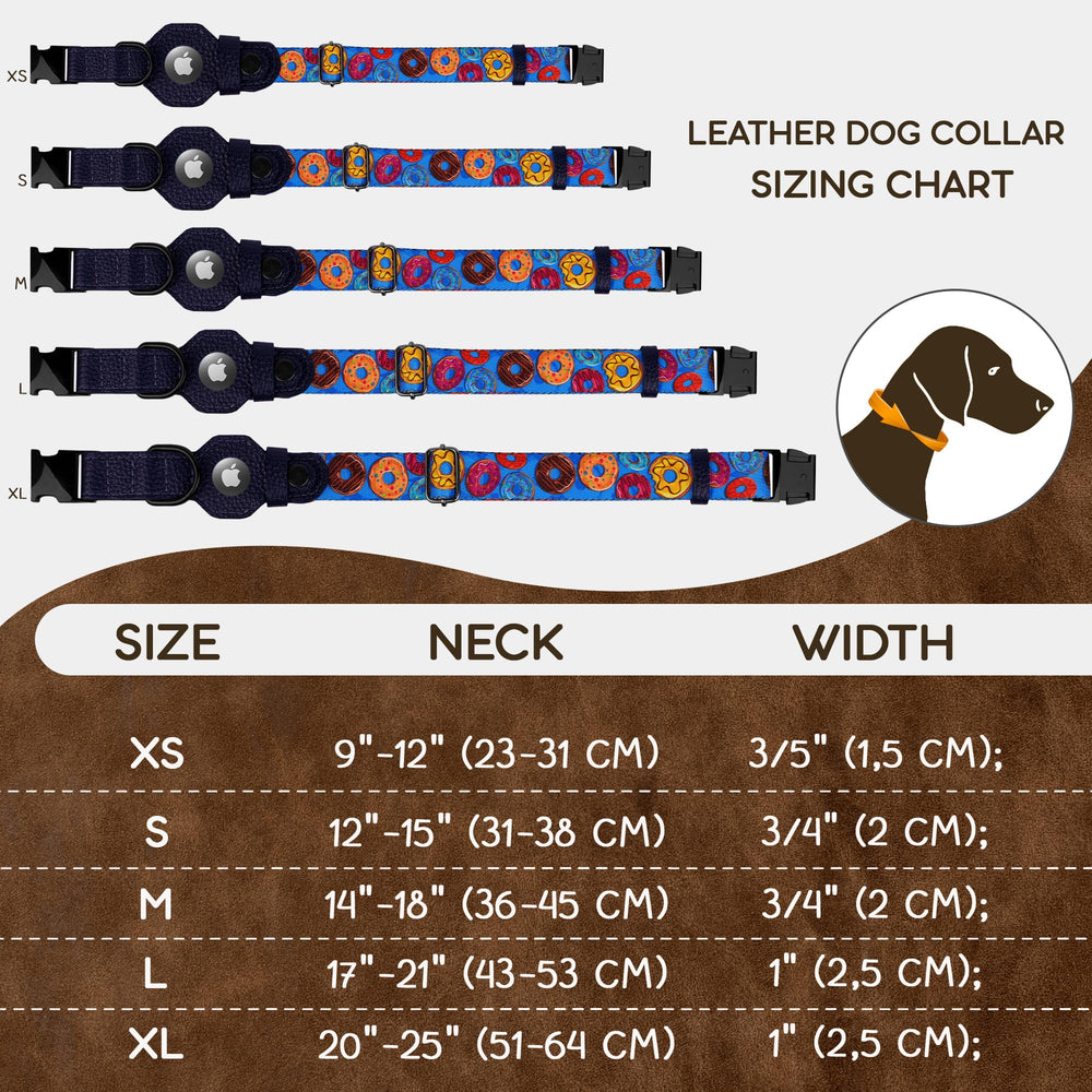 Collar Budkas AirTag cuero suave y nylon impreso, comodidad para el perro.