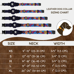 Collar Budkas AirTag cuero suave y nylon impreso, comodidad para el perro.