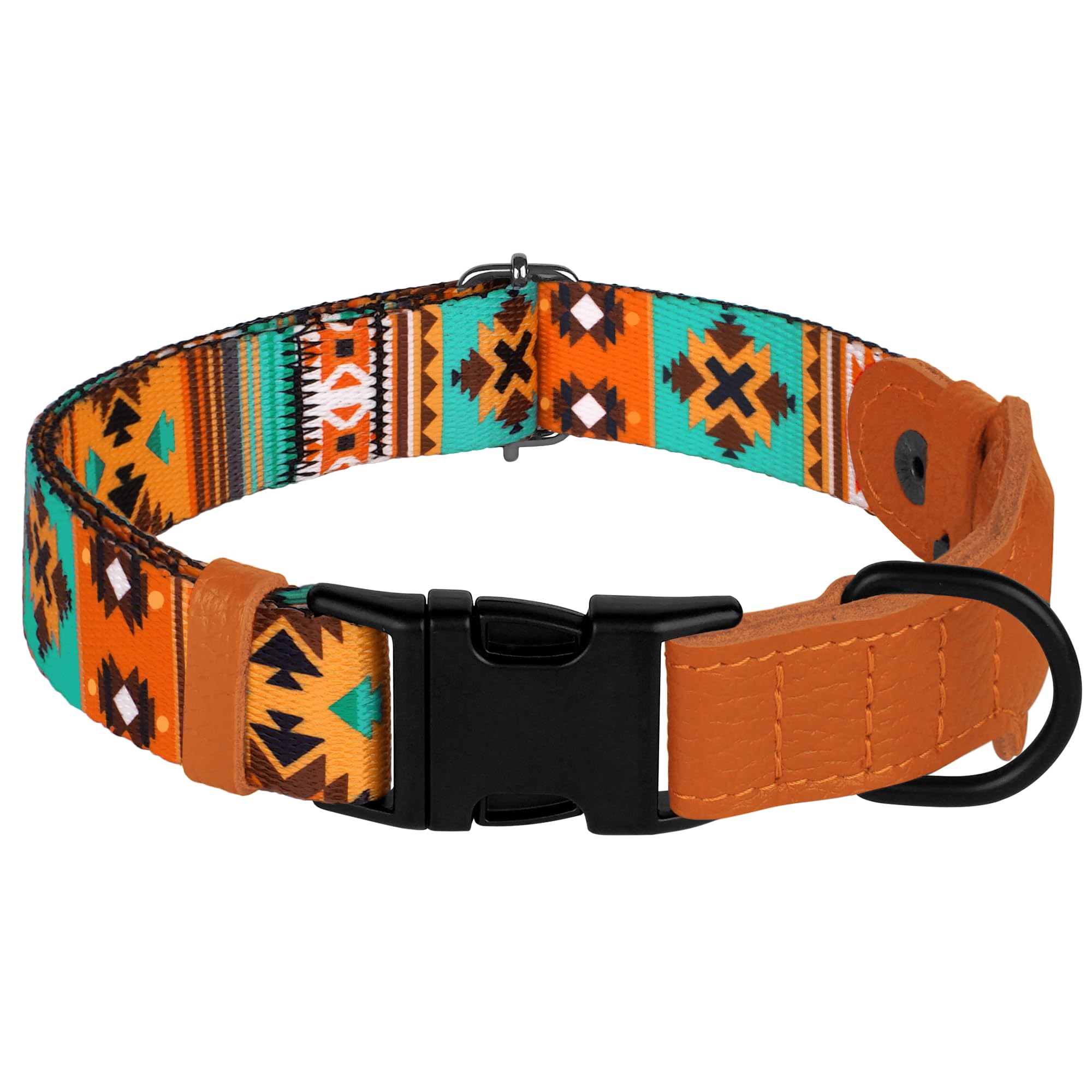Collar AirTag BUDKAS de cuero suave y nylon impreso, comodidad diaria