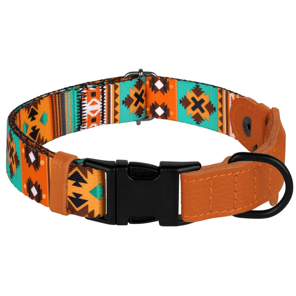 Collar AirTag BUDKAS de cuero suave y nylon impreso, comodidad diaria