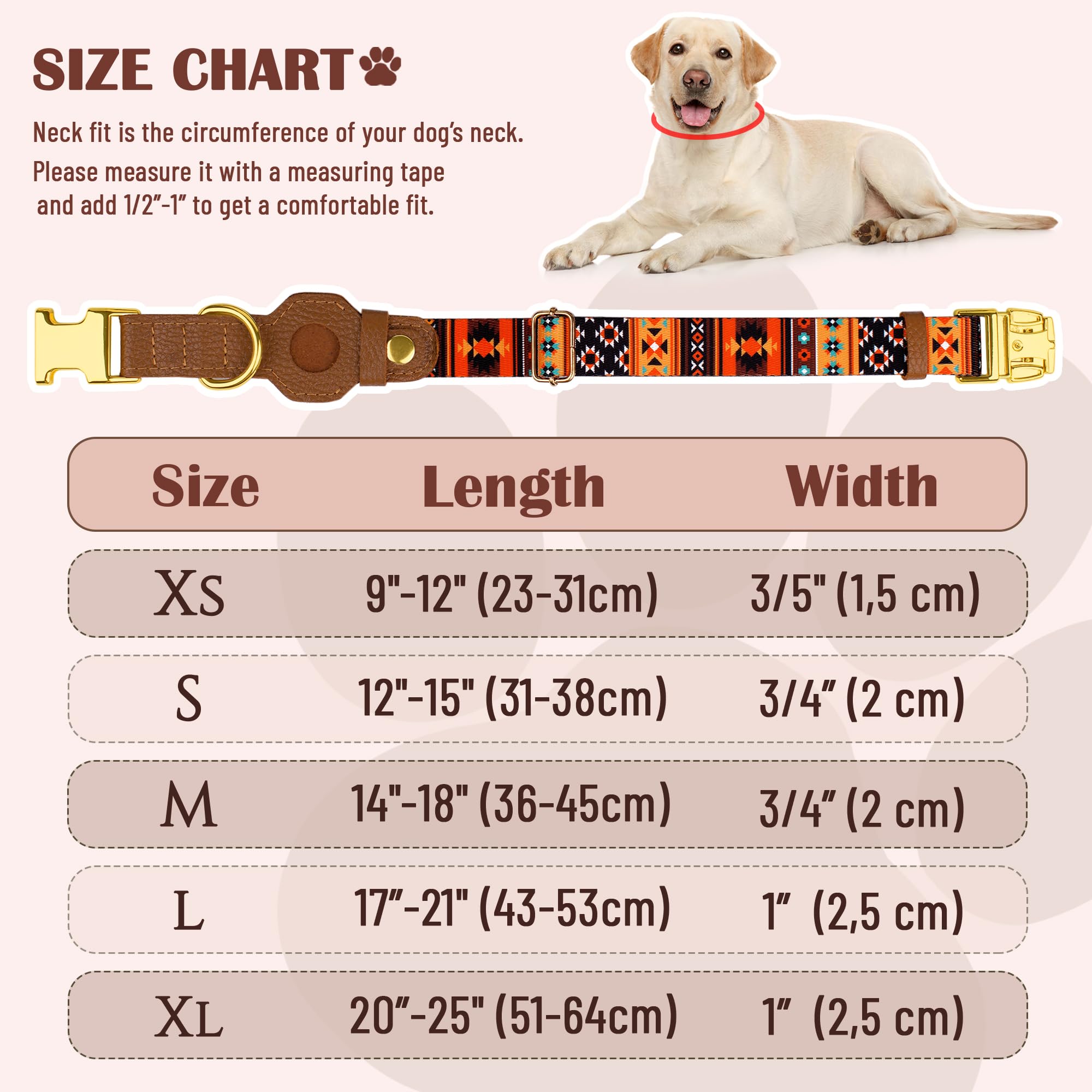 Patrones originales Budkas AirTag collar: Tribal, Leopard y más.