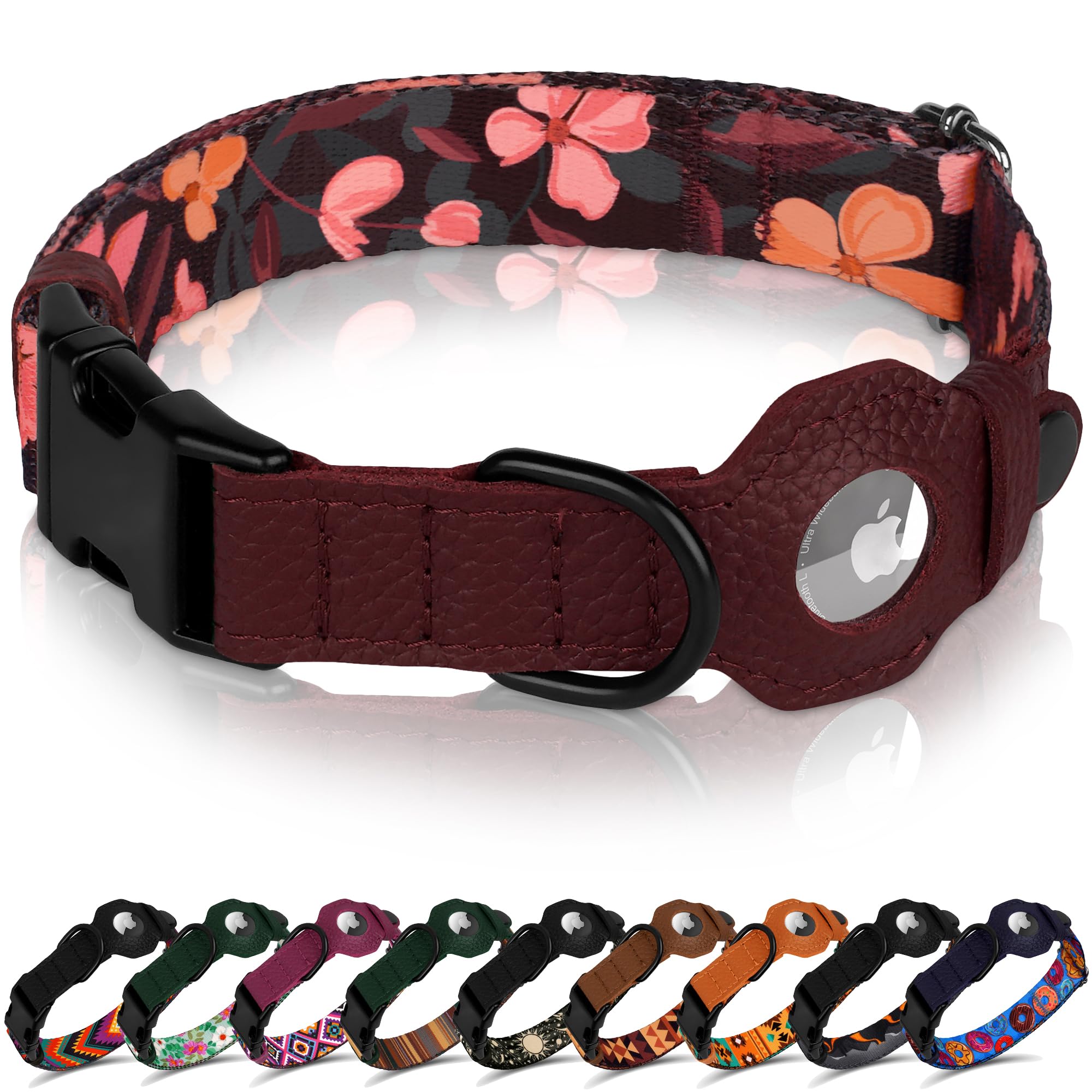 Collar AirTag de BUDKAS con hebilla de metal para mayor seguridad en paseos