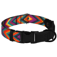 Budkas AirTag Collar perro cuero suave y nylon impreso, comodidad duradera