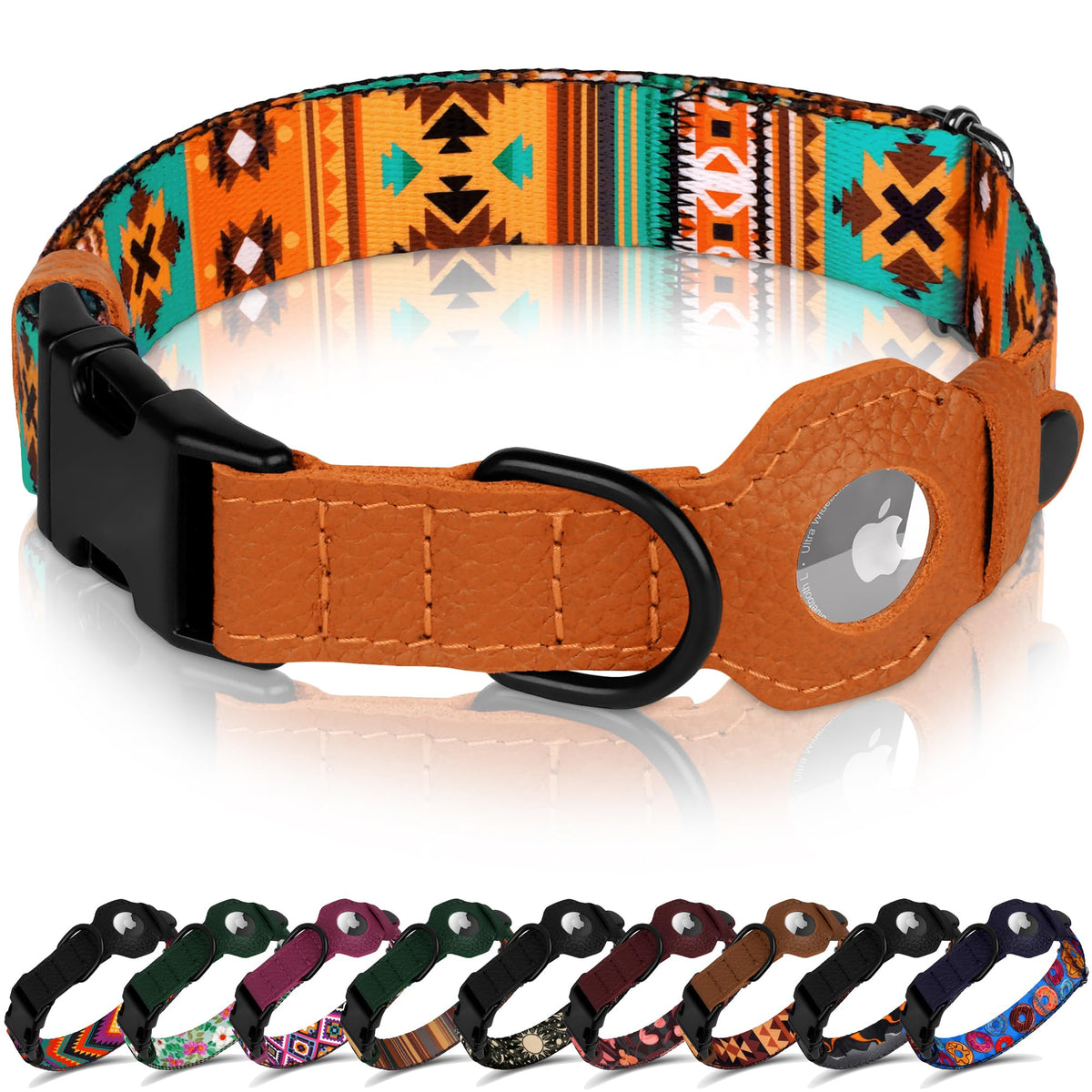 Collar AirTag BUDKAS con hebilla de metal, seguridad para perros activos