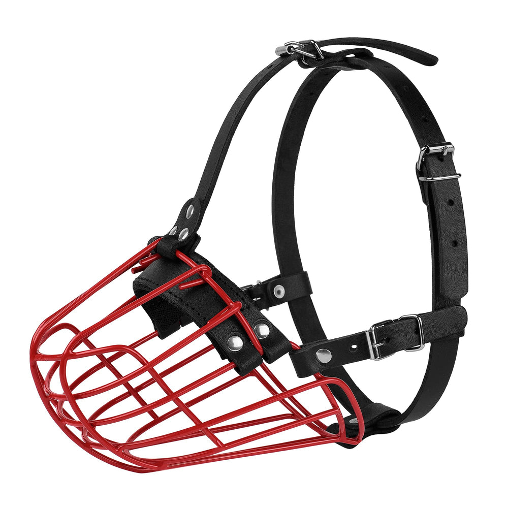 Budkas bozal ajustable con correas de cuero negro para ajuste cómodo