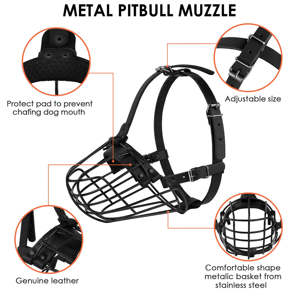 Correas de cuero ajustables Budkas en marrón oscuro para bozal de pitbull, estilo y seguridad.