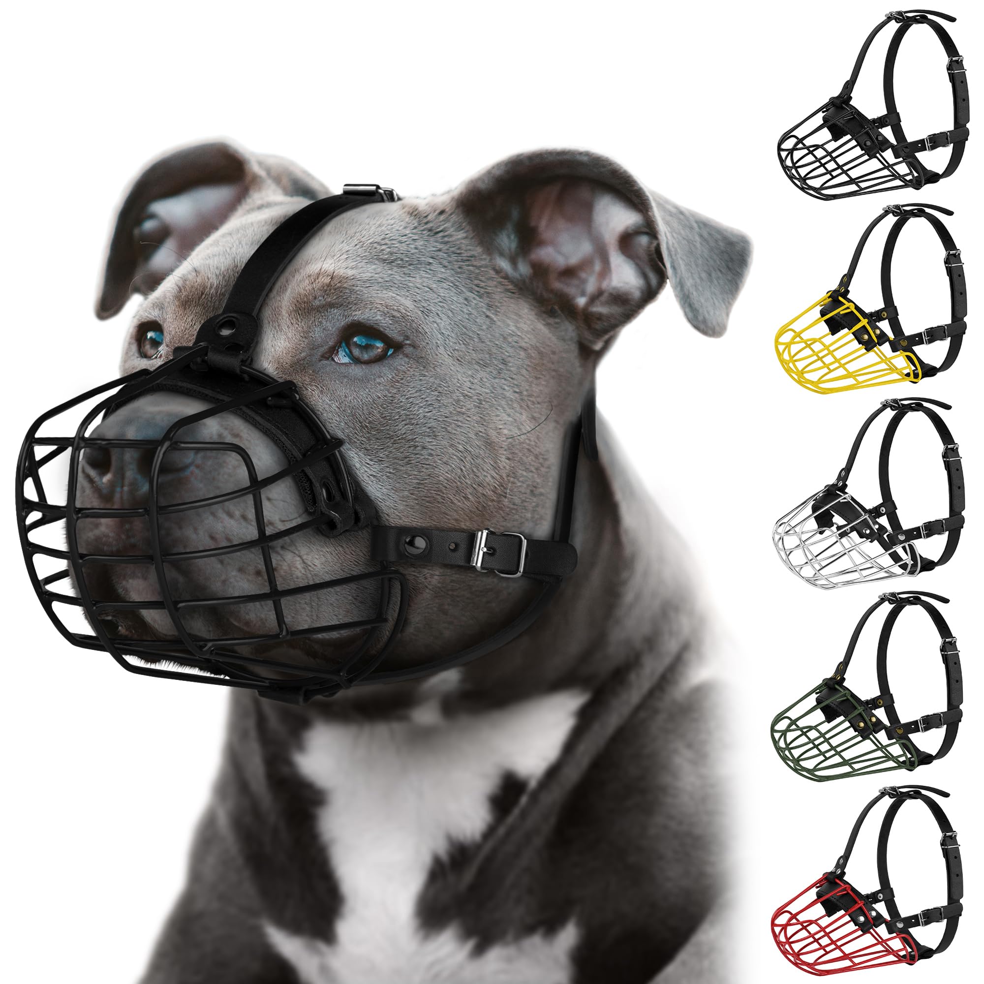 Ventilación adecuada con rejilla en bozal Budkas para pitbull, comodidad en uso prolongado.